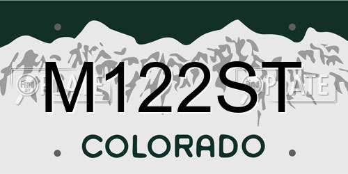M122ST Colorado License Plate