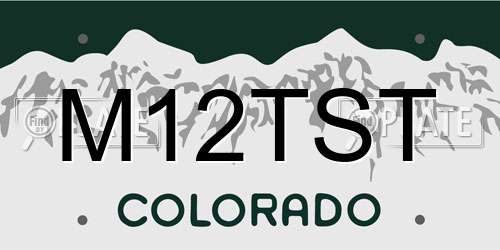 M12TST Colorado License Plate