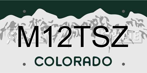 M12TSZ Colorado License Plate