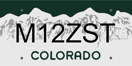 M12ZST Colorado License Plate