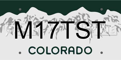 M17TST Colorado License Plate