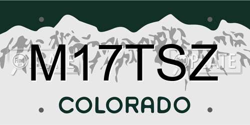 M17TSZ Colorado License Plate