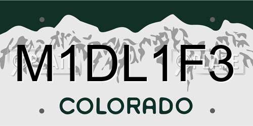 M1DL1F3 Colorado License Plate