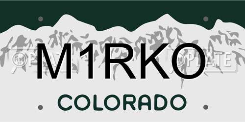 M1RKO Colorado License Plate