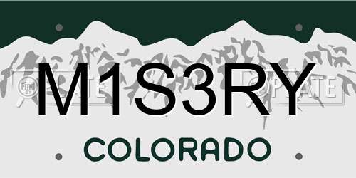 M1S3RY Colorado License Plate