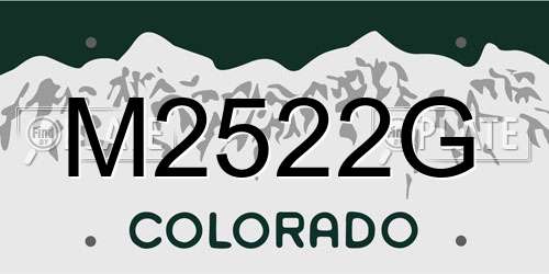 M2522G Colorado License Plate