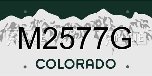 M2577G Colorado License Plate