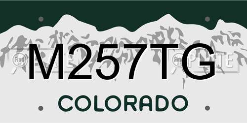 M257TG Colorado License Plate