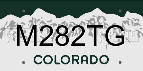 M282TG Colorado License Plate