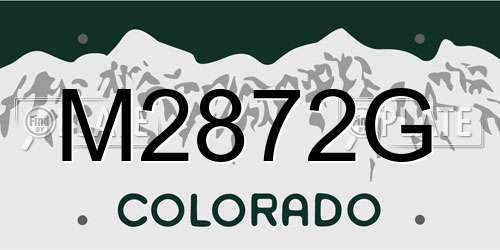 M2872G Colorado License Plate