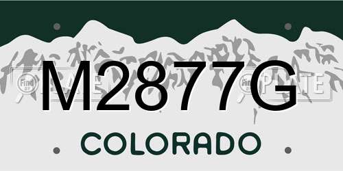 M2877G Colorado License Plate