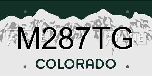 M287TG Colorado License Plate