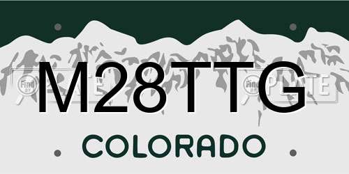 M28TTG Colorado License Plate