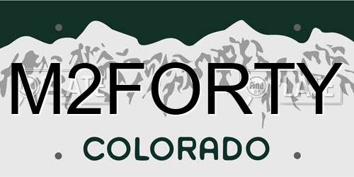 M2FORTY Colorado License Plate