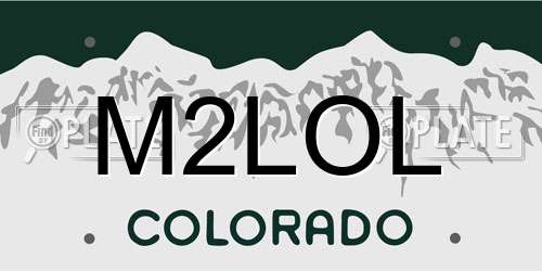 M2LOL Colorado License Plate