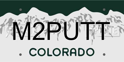 M2PUTT Colorado License Plate