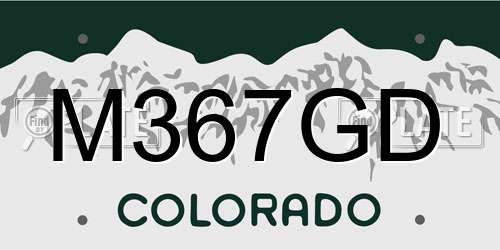 M367GD Colorado License Plate