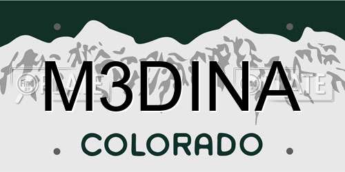 M3DINA Colorado License Plate
