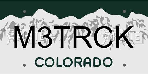 M3TRCK Colorado License Plate