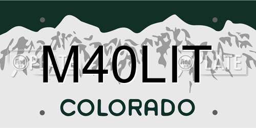 M40LIT Colorado License Plate