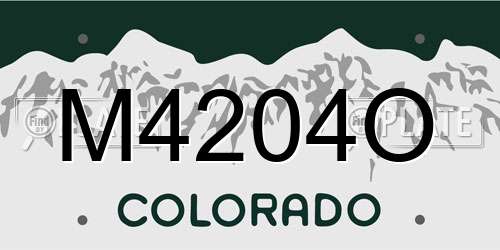 M4204O Colorado License Plate