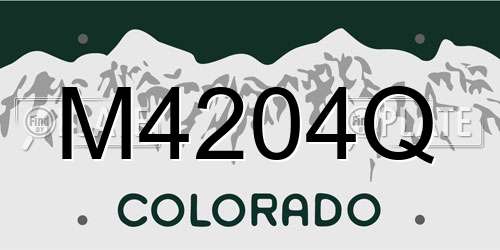 M4204Q Colorado License Plate