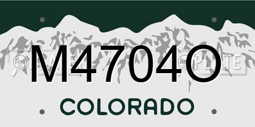 M4704O Colorado License Plate