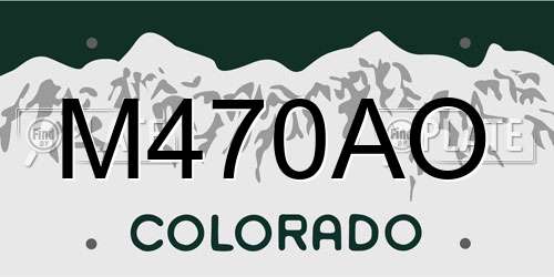 M470AO Colorado License Plate