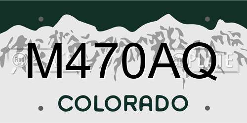M470AQ Colorado License Plate