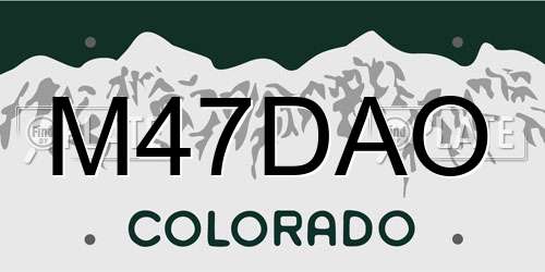 M47DAO Colorado License Plate
