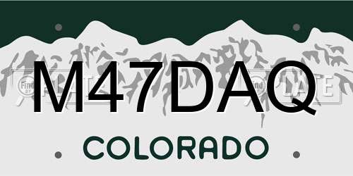 M47DAQ Colorado License Plate