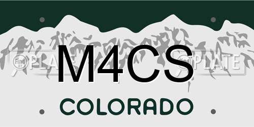 M4CS Colorado License Plate