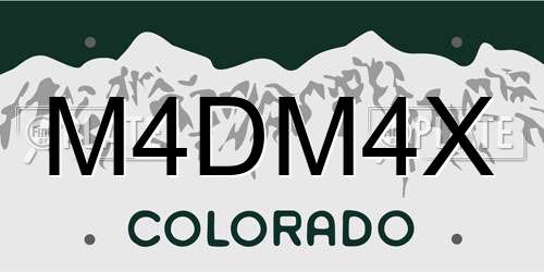 M4DM4X Colorado License Plate