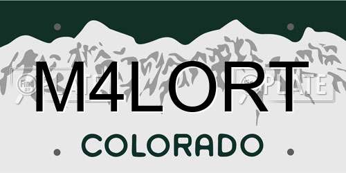 M4LORT Colorado License Plate