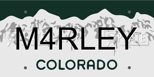 M4RLEY Colorado License Plate
