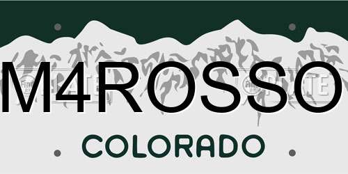 M4ROSSO Colorado License Plate