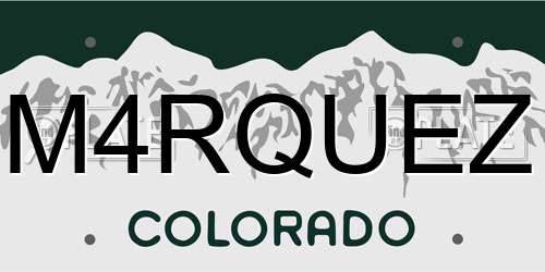 M4RQUEZ Colorado License Plate
