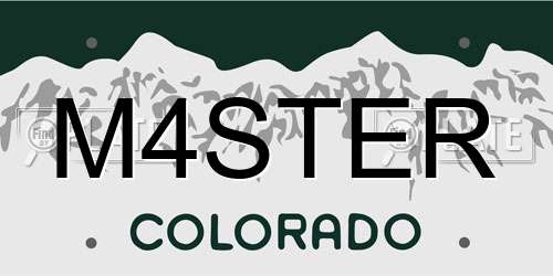 M4STER Colorado License Plate