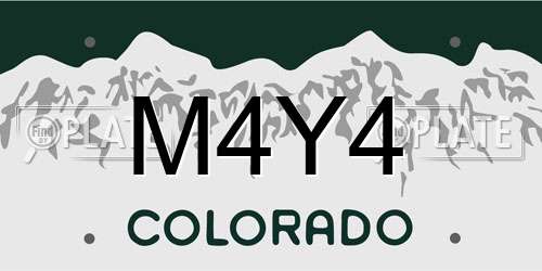 M4Y4 Colorado License Plate