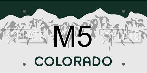 M5 Colorado License Plate