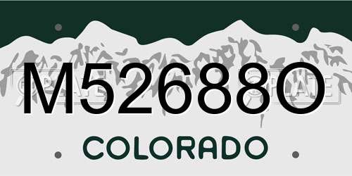 M52688O Colorado License Plate