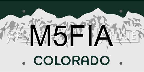 M5FIA Colorado License Plate