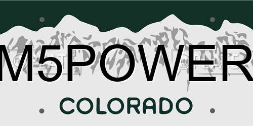 M5POWER Colorado License Plate