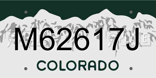 M62617J Colorado License Plate