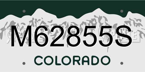 M62855S Colorado License Plate