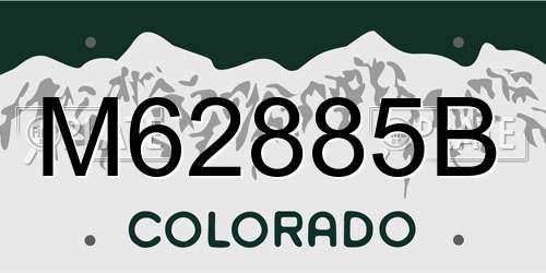 M62885B Colorado License Plate