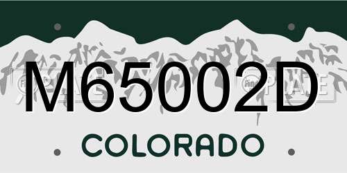 M65002D Colorado License Plate