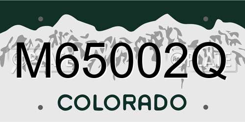 M65002Q Colorado License Plate