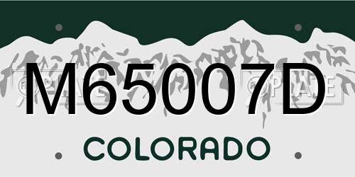 M65007D Colorado License Plate