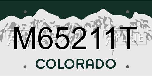 M65211T Colorado License Plate